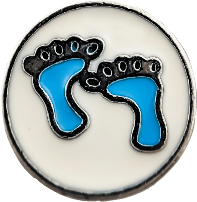 Blue Outlined Feet Pin PNG
