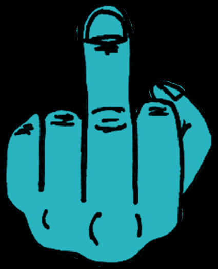 Blue Outlined Hand Gesture PNG