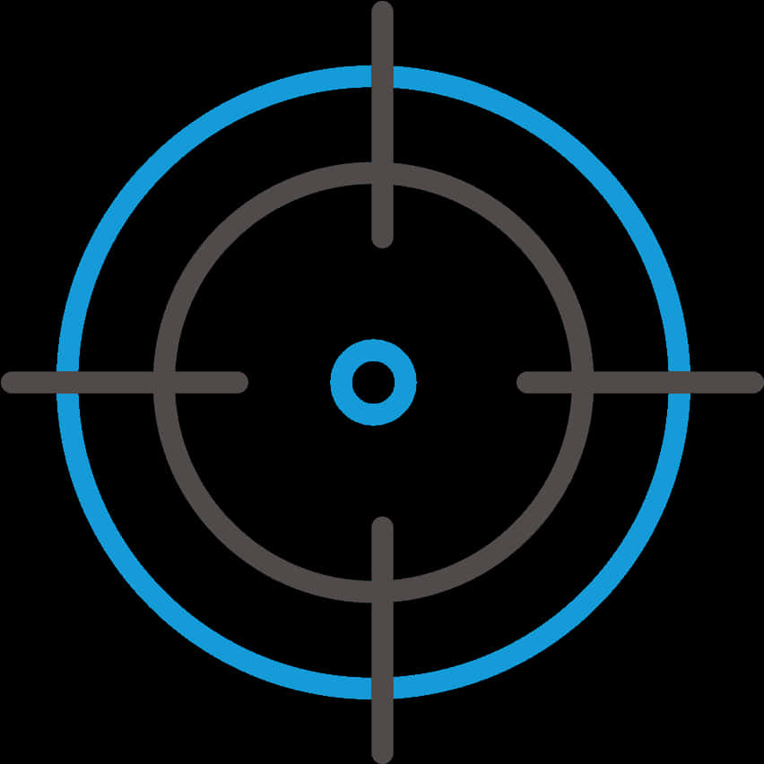 Blue Outlined Sniper Crosshair PNG