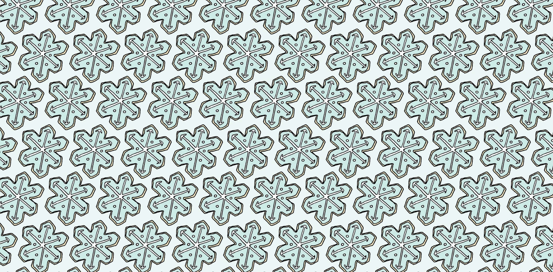Blue Outlined Snowflakes Pattern Wallpaper