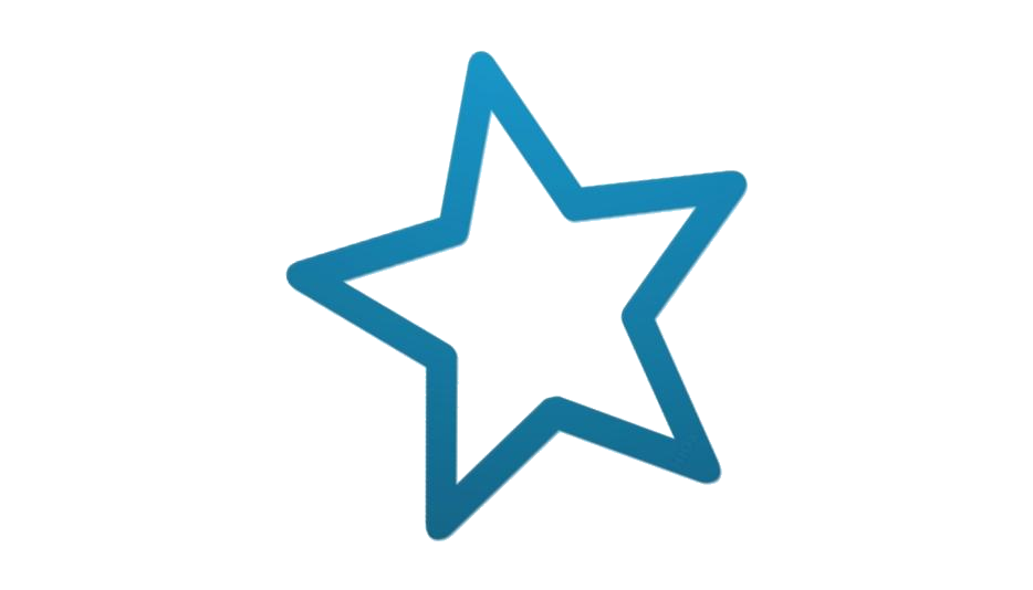 Blue Outlined Star Graphic PNG