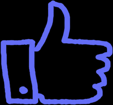Blue Outlined Thumbs Up PNG