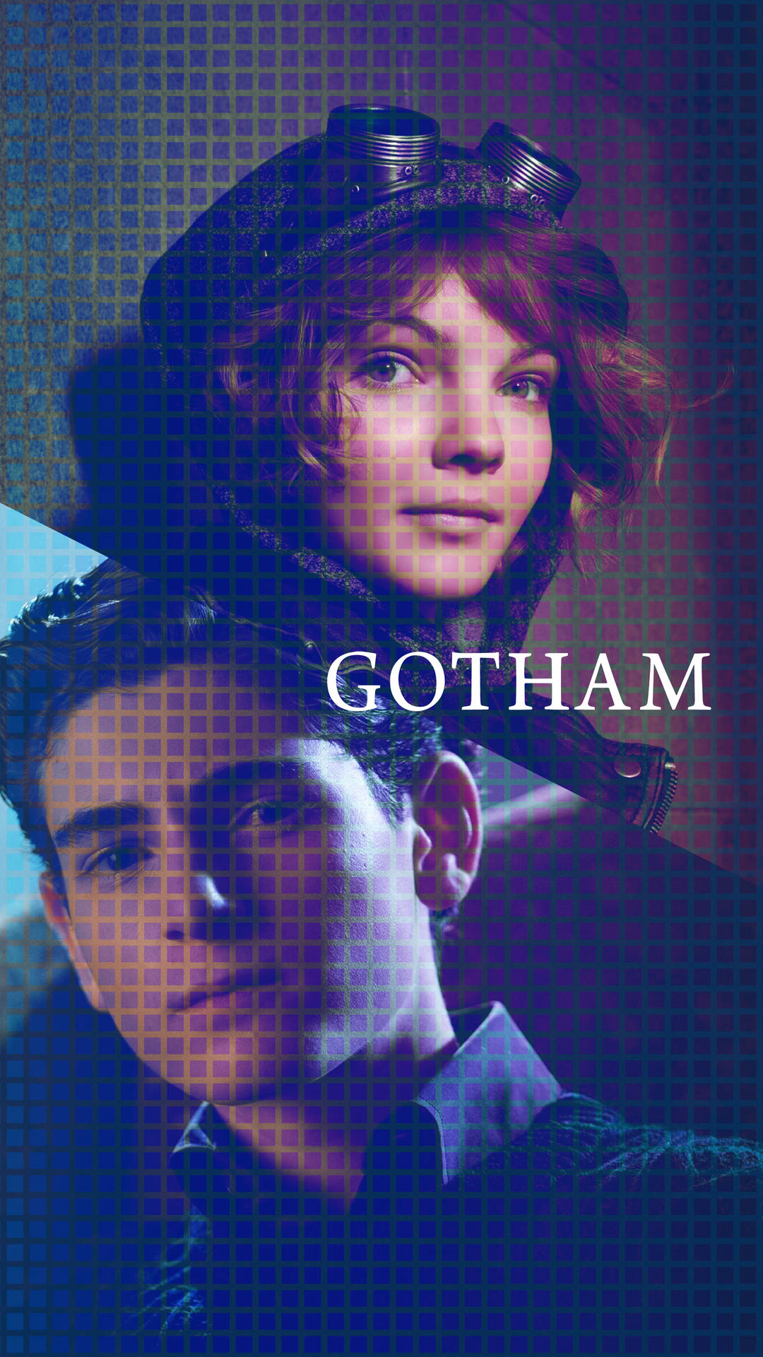 Blue Overlay Bruce And Selina 4k Gotham Phone Background