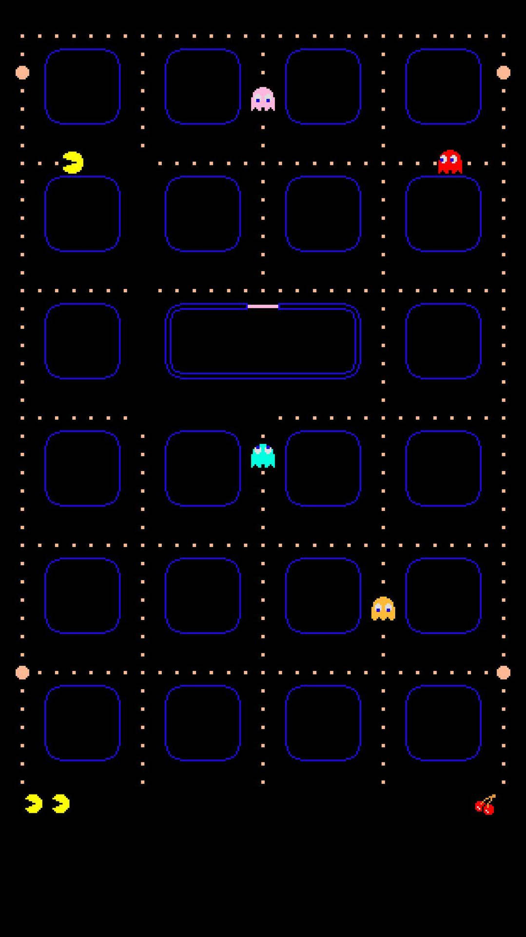 Blue Pac Man Video Game Interface Wallpaper