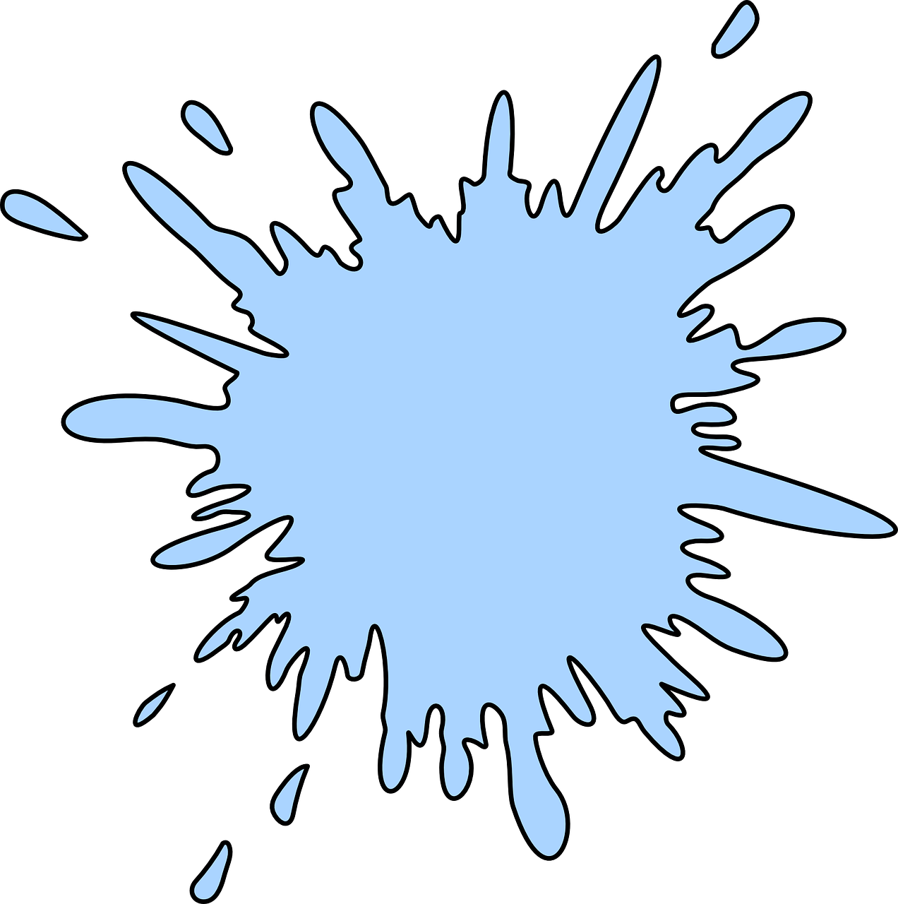 Blue Paint Splash Vector Illustration PNG
