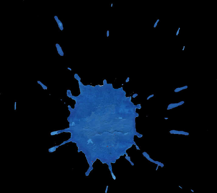 Blue Paint Splashon Black Background PNG