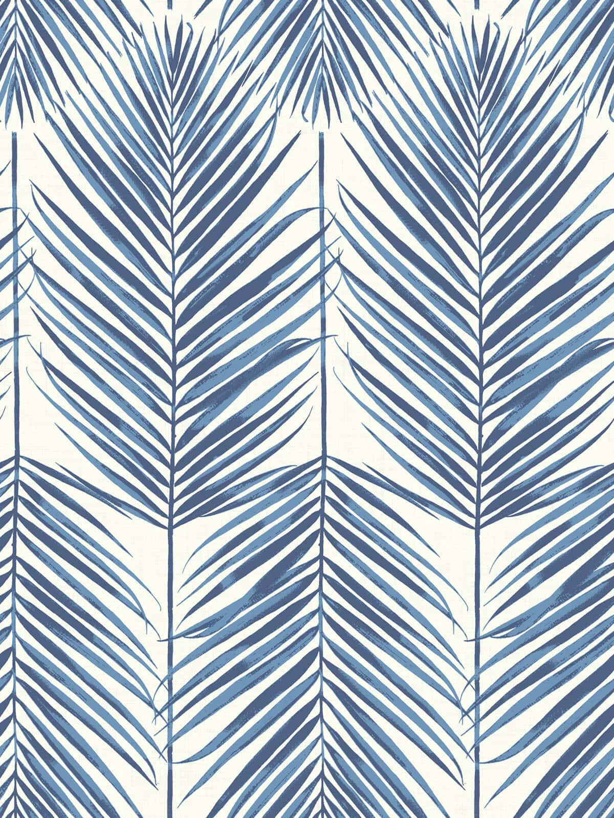 Blue Palm Fronds Pattern Wallpaper