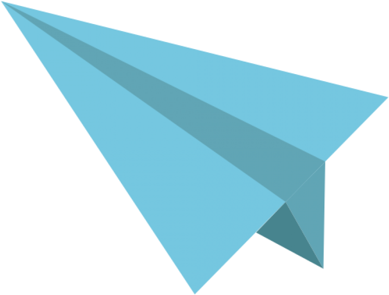 Blue Paper Plane Illustration PNG