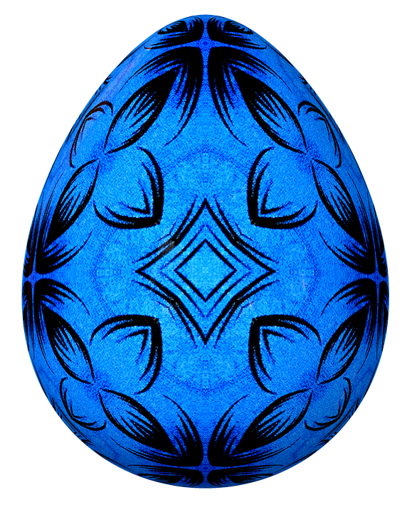 Blue Patterned Easter Egg PNG