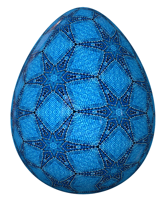 Blue Patterned Easter Egg PNG