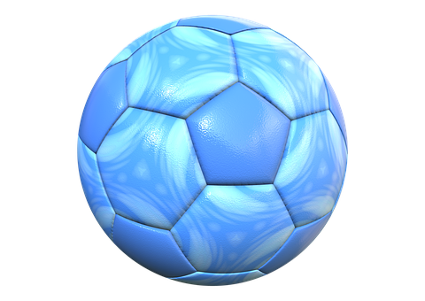 Blue Patterned Soccer Ball PNG
