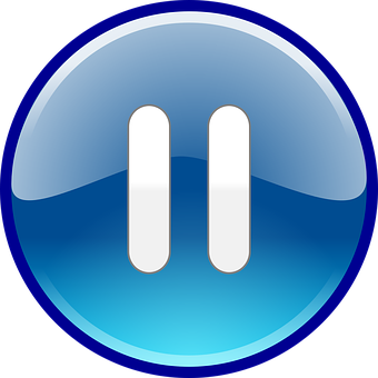 Blue Pause Button Icon PNG