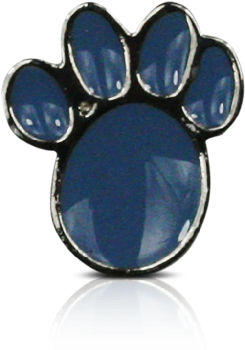 Blue Paw Gemstone Pin PNG