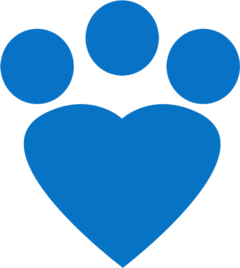 Blue Paw Heart Logo PNG
