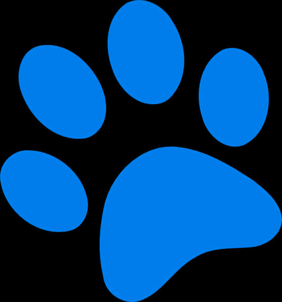 Blue Paw Print Graphic PNG