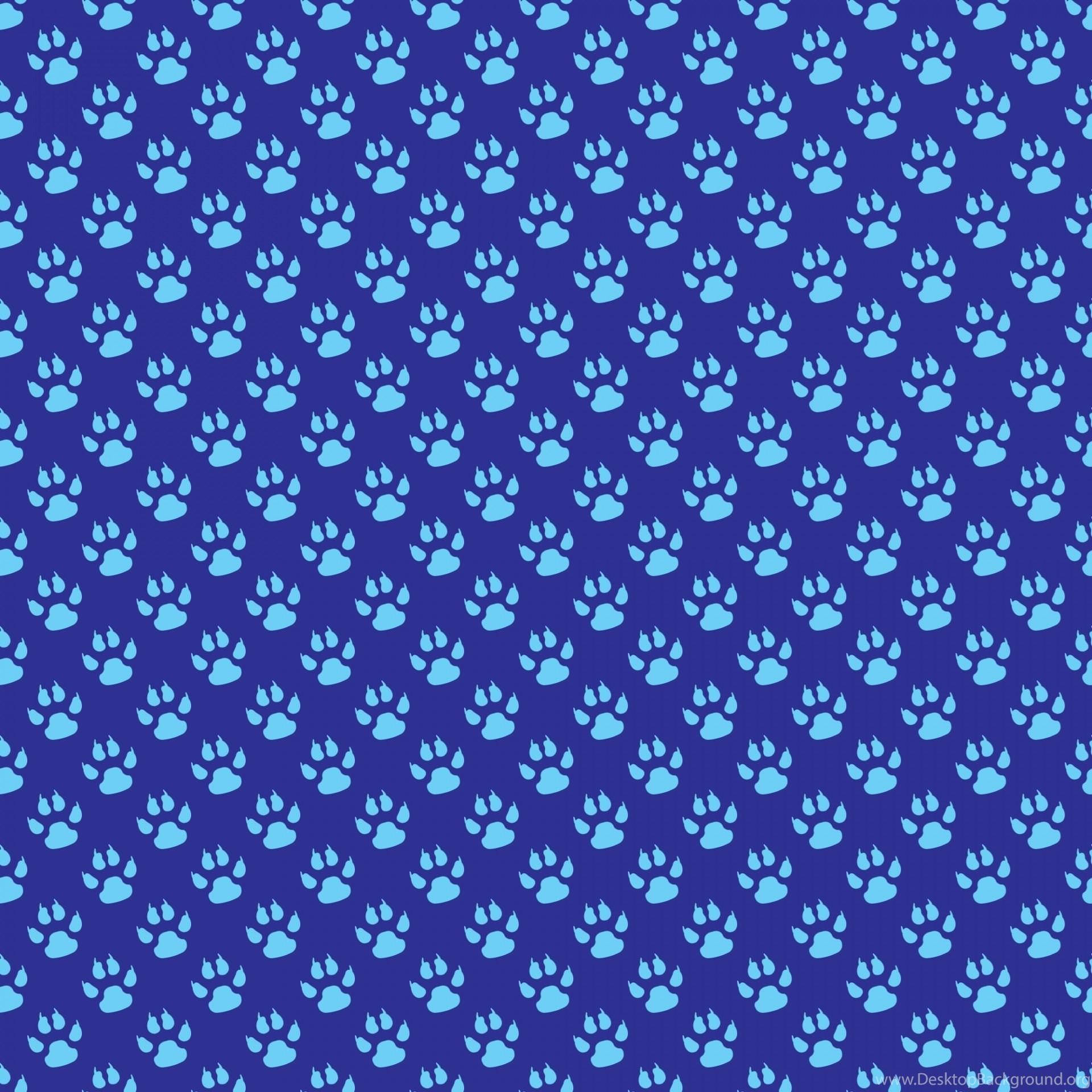 Blue Paw Print Patterns Wallpaper