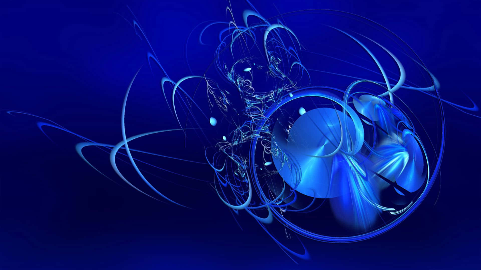 Abstract Patterns And Curves Blue Pc Wallpaper