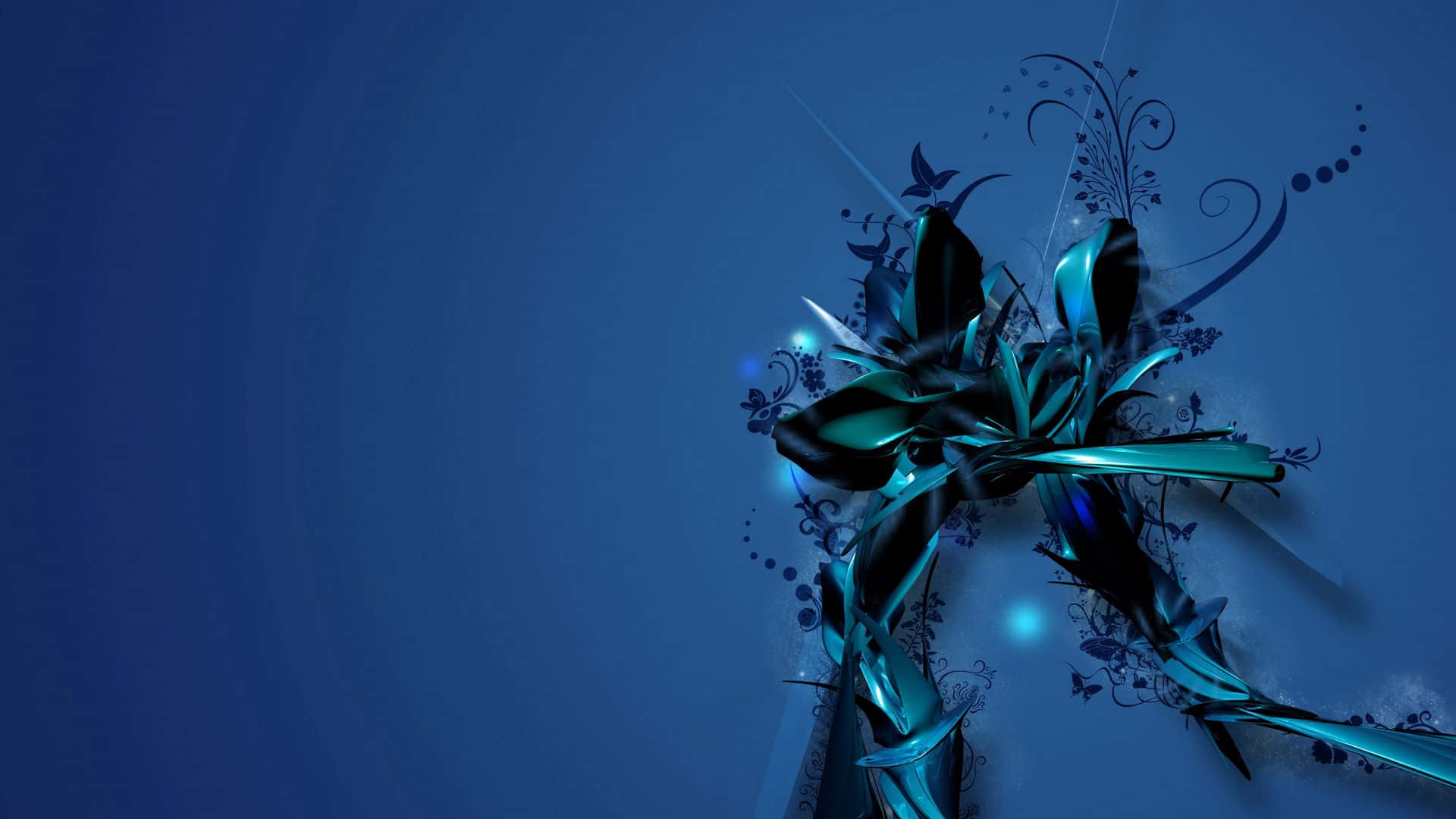 Papelde Parede Abstrato De Flor Azul Para Computador. Papel de Parede