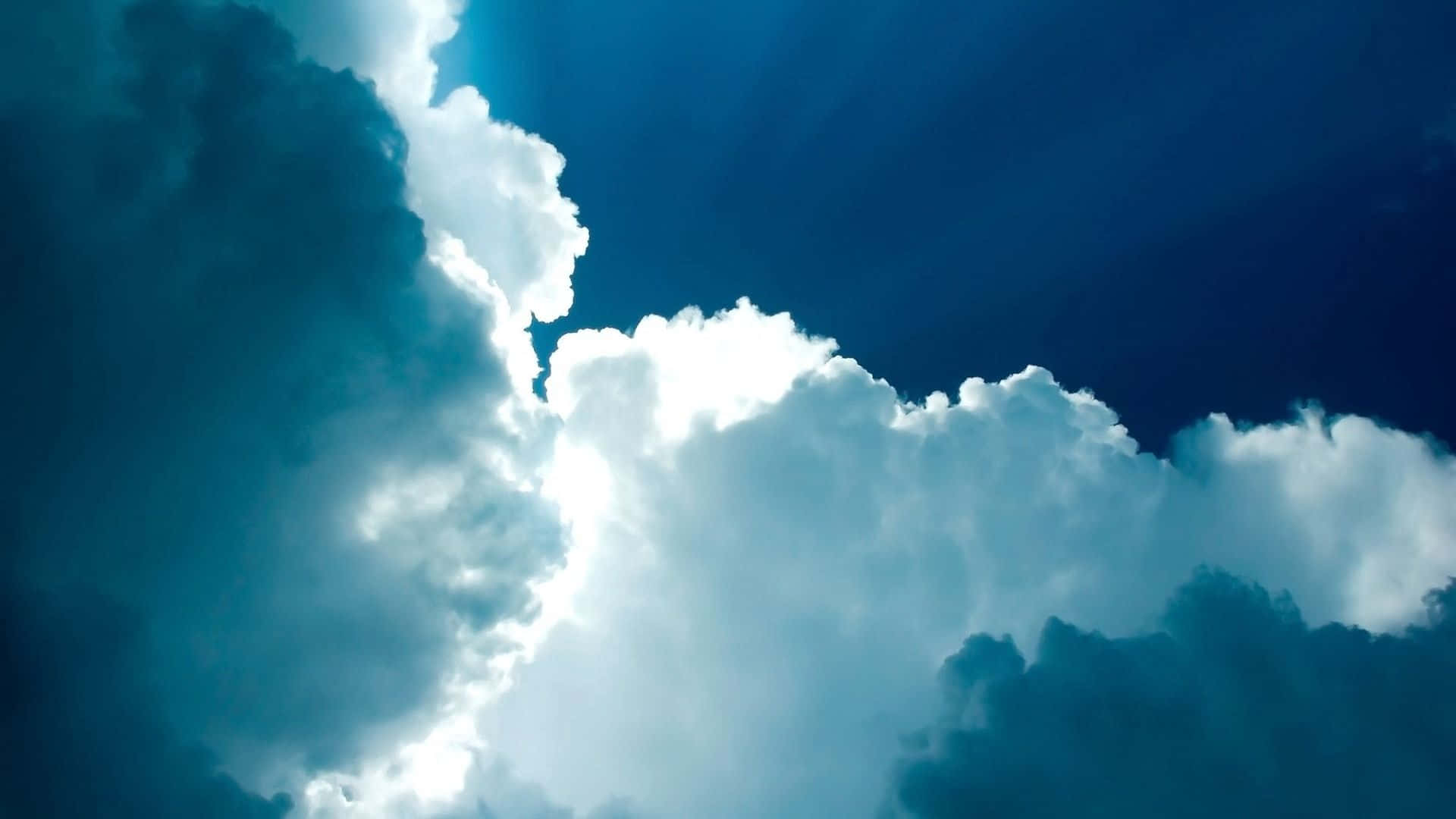 White Clouds On Sky Blue PC Wallpaper
