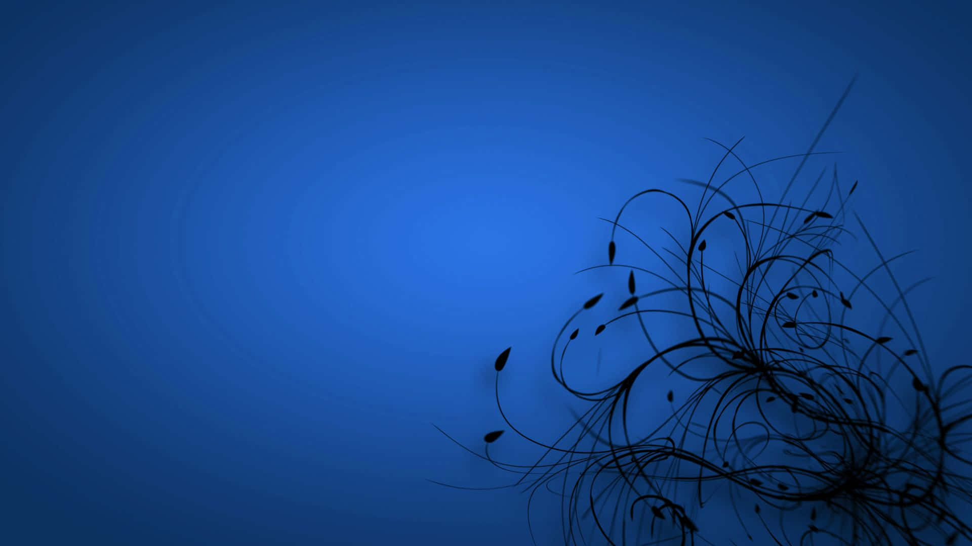 Black Swirly Lines Blue PC Wallpaper