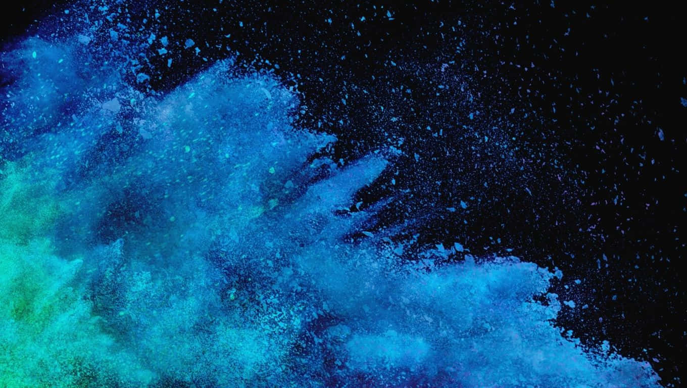 Exploding Powder Green And Blue PC Wallpaper