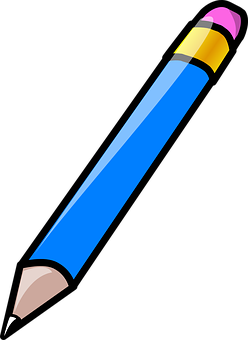 Blue Pencil Clipart PNG