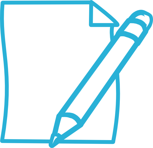 Blue Penciland Paper Clipart PNG