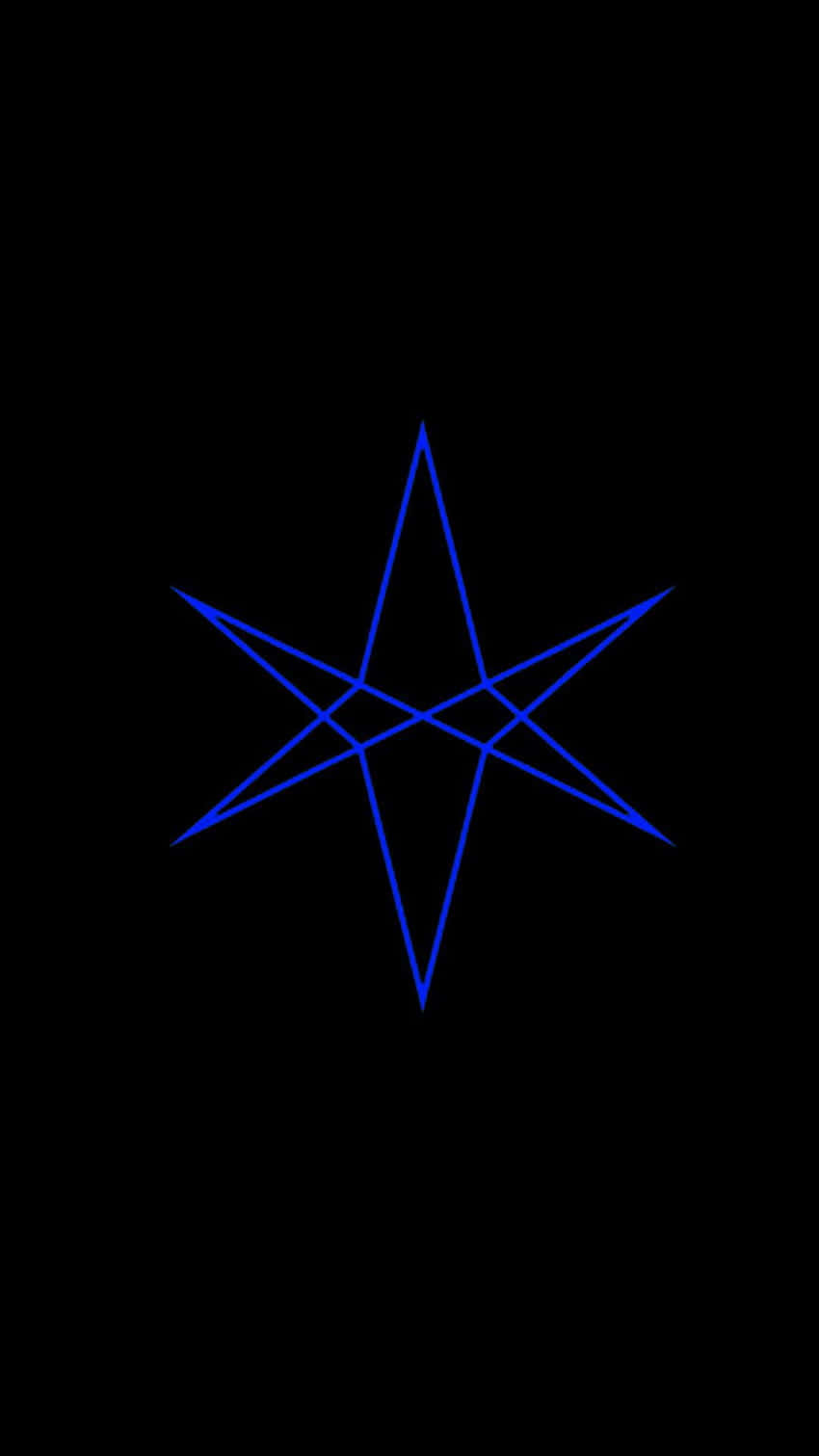 Blue Pentagramon Black Background Wallpaper