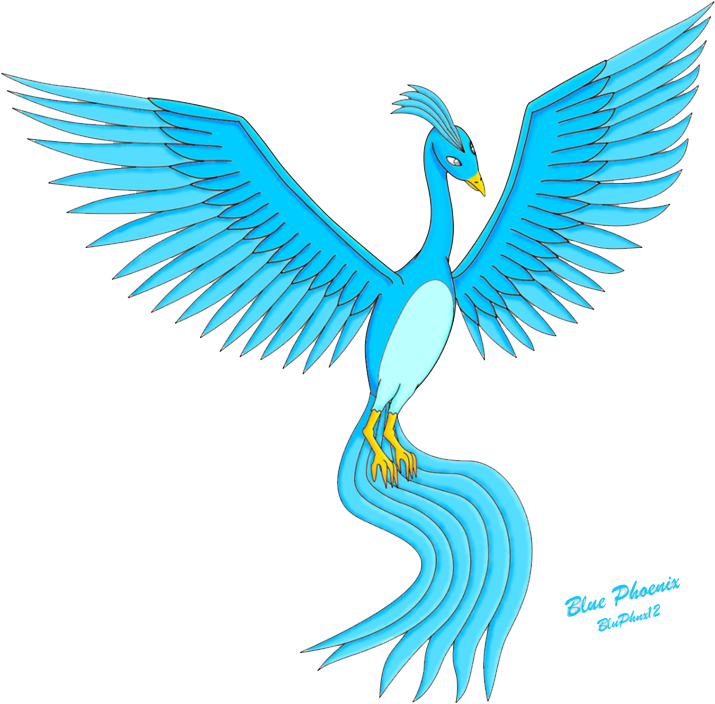 Blue Phoenix Artwork PNG