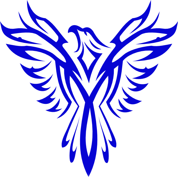 Blue Phoenix Silhouette PNG