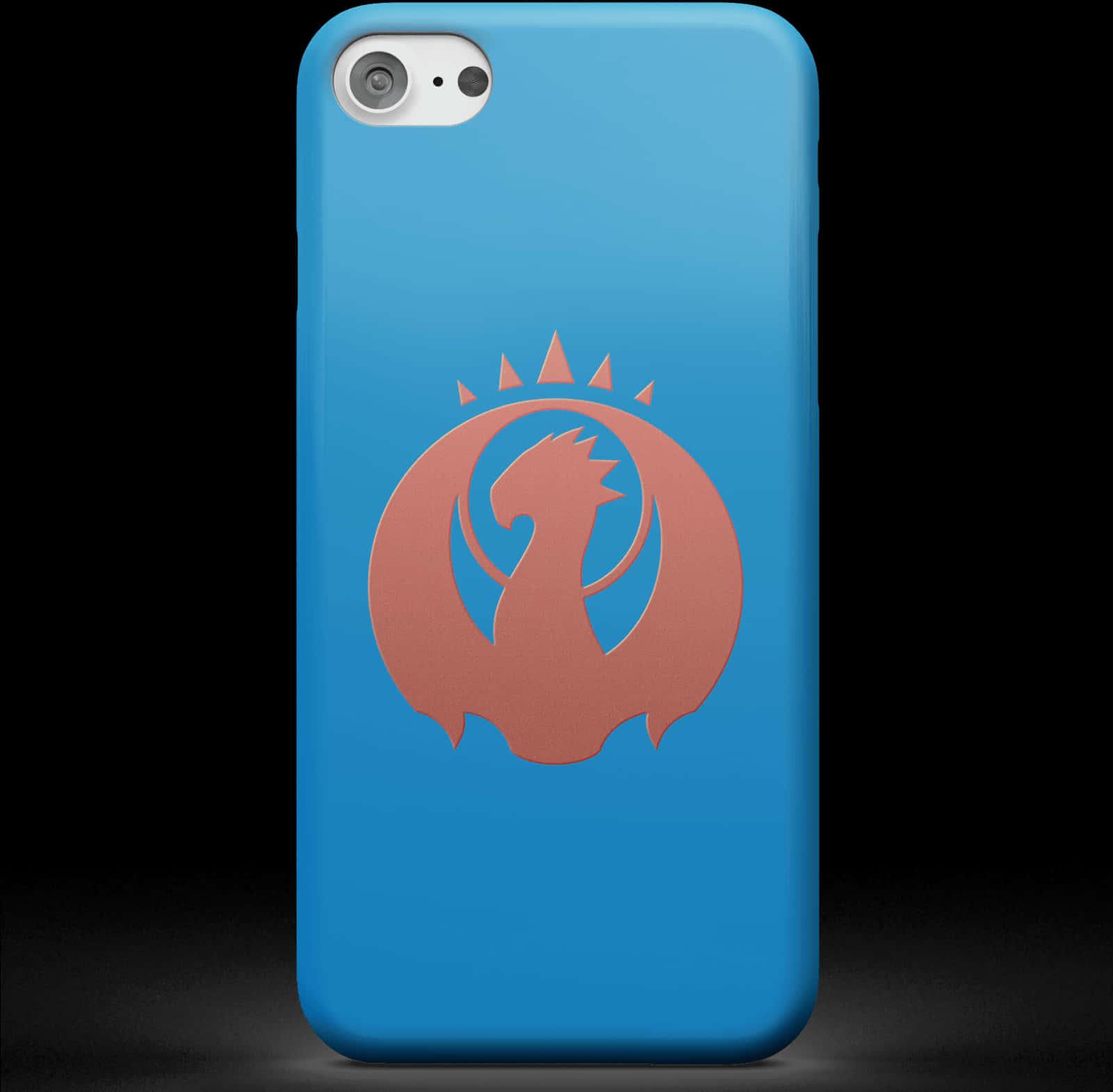 Blue Phone Case Dragon Design PNG