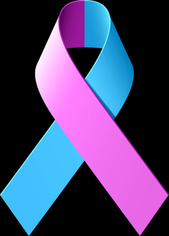 Blue Pink Awareness Ribbon PNG