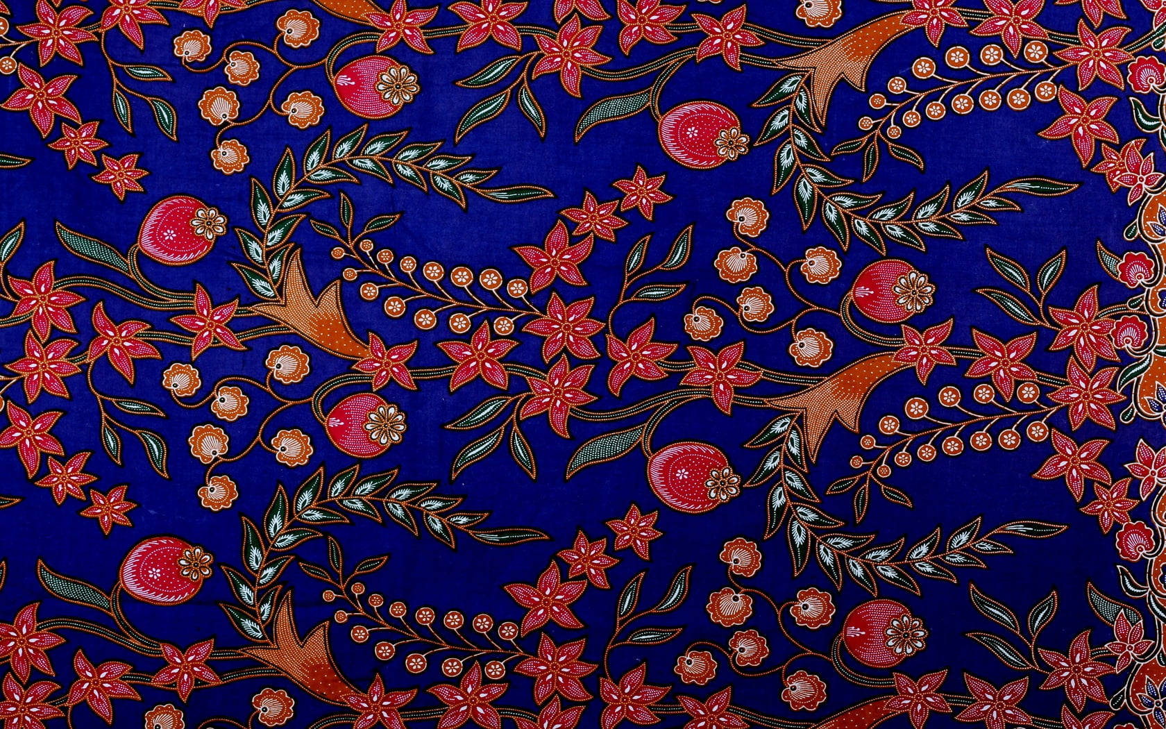 Blue Pink Batik Wallpaper