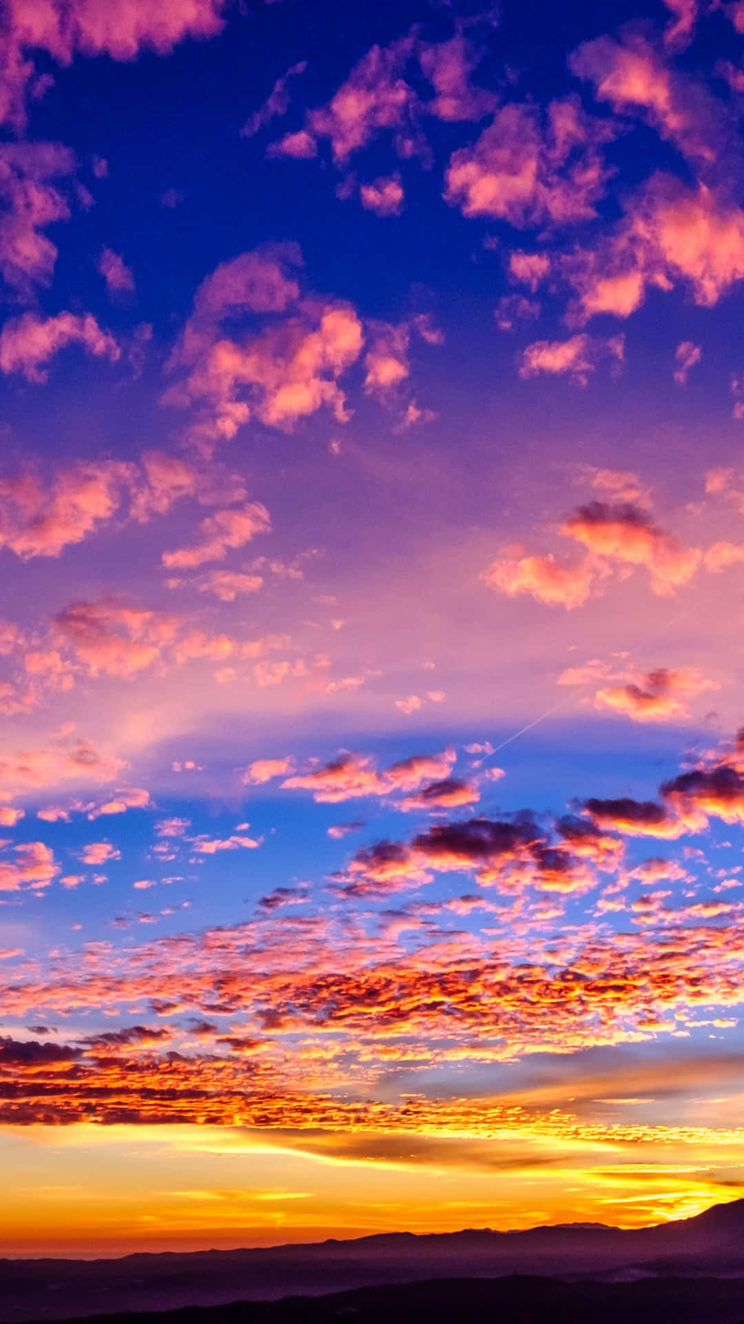 Blaurosa Sonnenuntergang Wolken Wallpaper