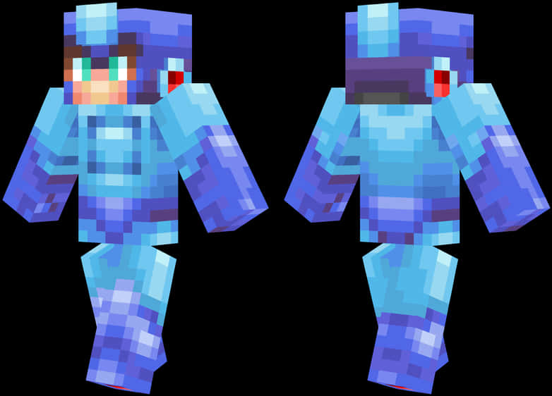 Blue Pixel Armor Minecraft Skin PNG
