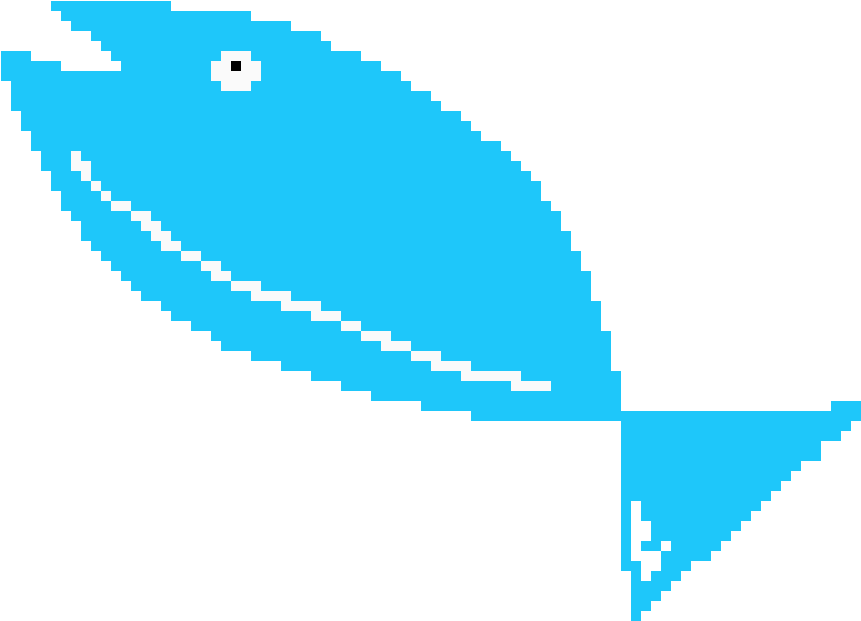Blue Pixel Art Tuna Fish PNG