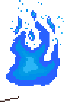 Blue Pixel Fire Animation PNG