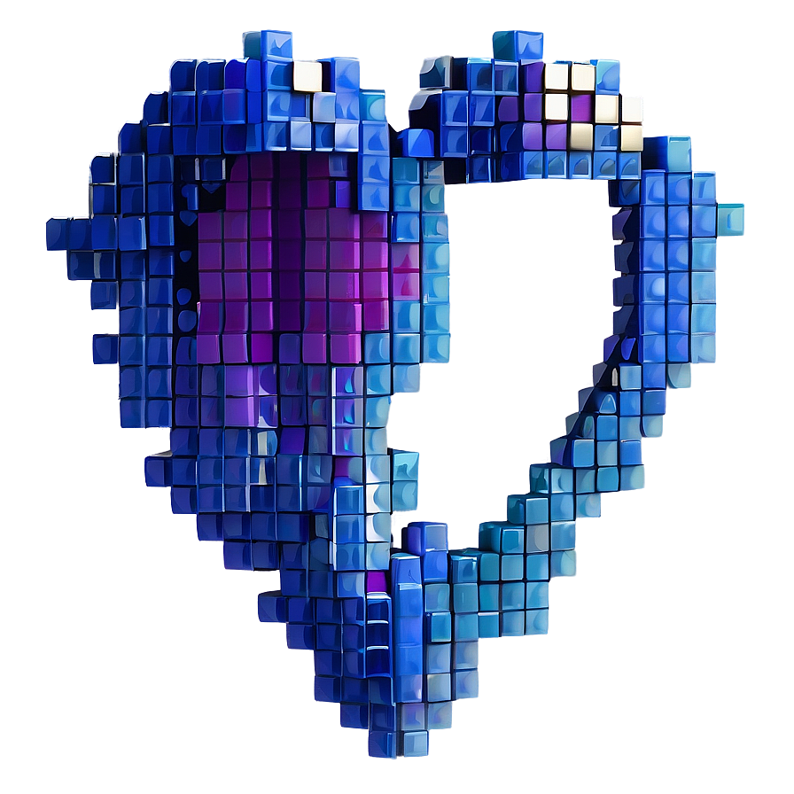 Download Blue Pixel Heart Png 12 | Wallpapers.com