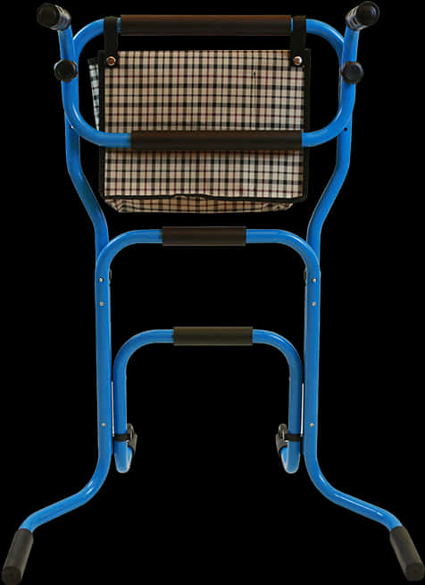 Blue Plaid Shopping Cart PNG