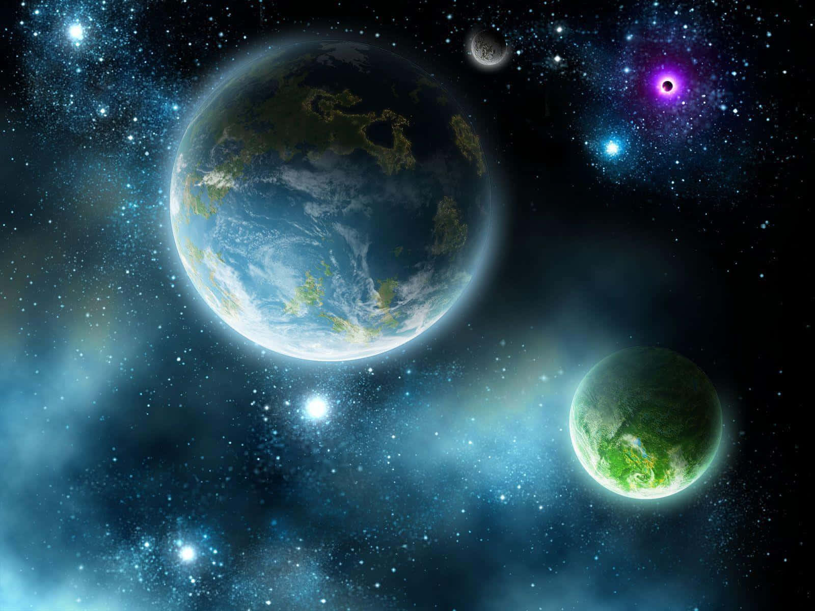 "A beautiful view of blue planet in outer space" Wallpaper