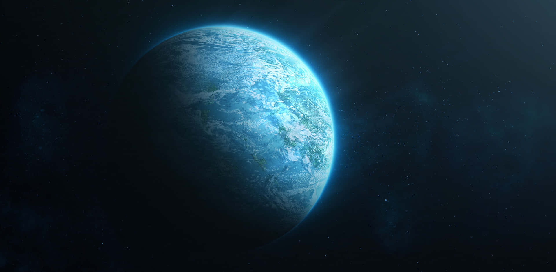 An aerial view of the beautiful blue planet Wallpaper