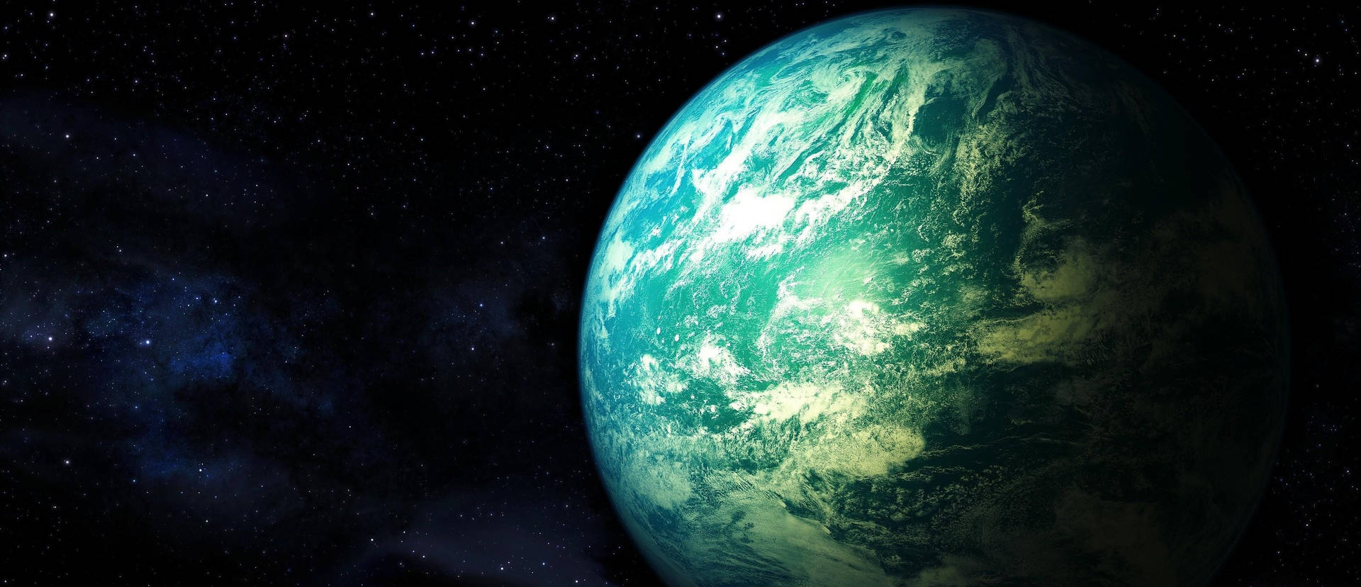Blue Planet In Universe Wallpaper
