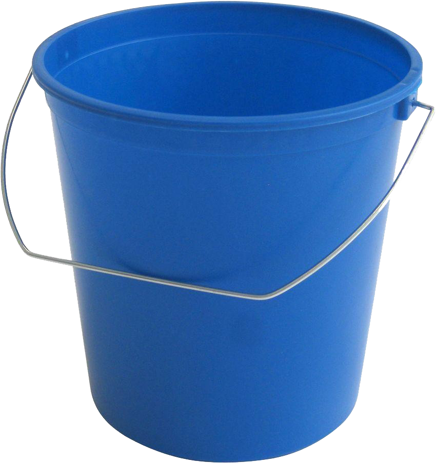 Blue Plastic Bucketwith Handle PNG