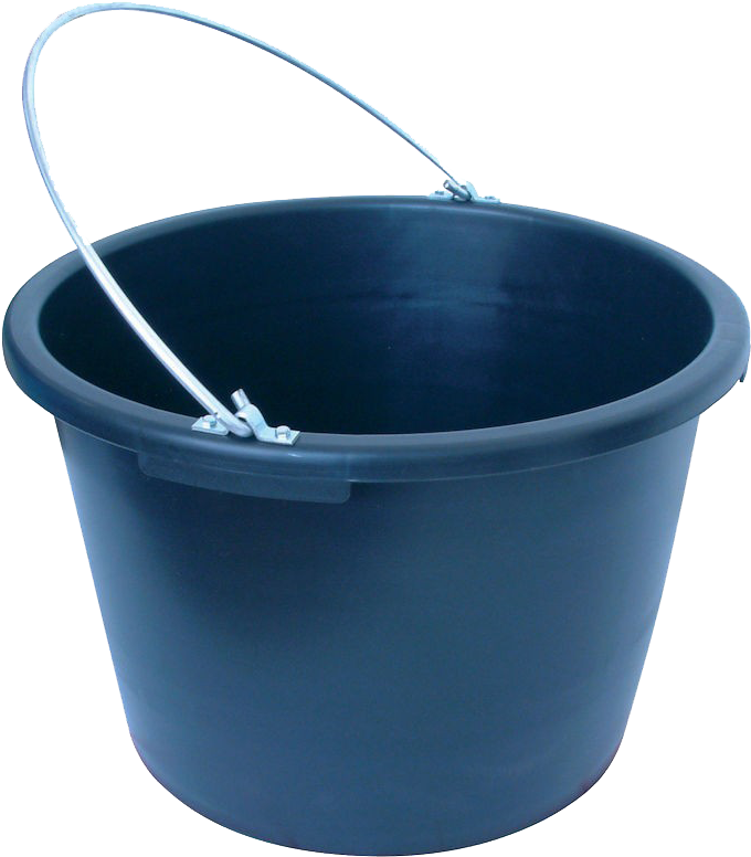 Blue Plastic Bucketwith Handle PNG