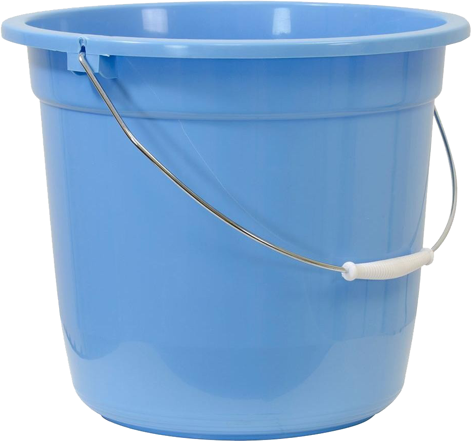 Blue Plastic Bucketwith Handle PNG
