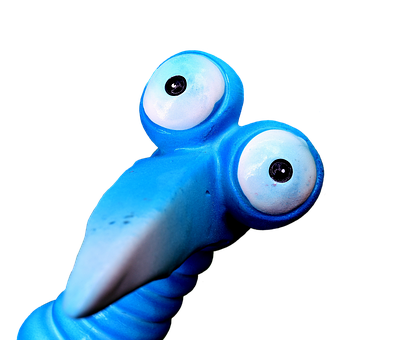 Blue Plastic Creature Artwork PNG