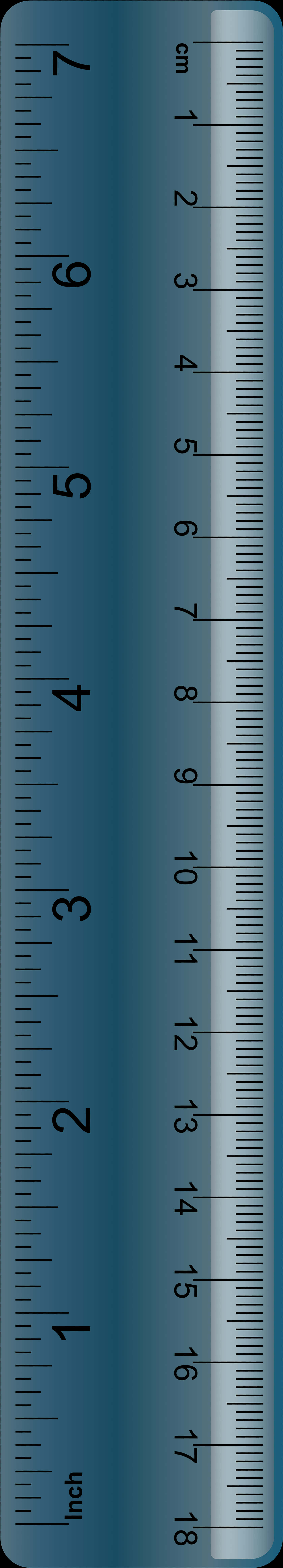 Blue Metric Inch Ruler Vertical PNG