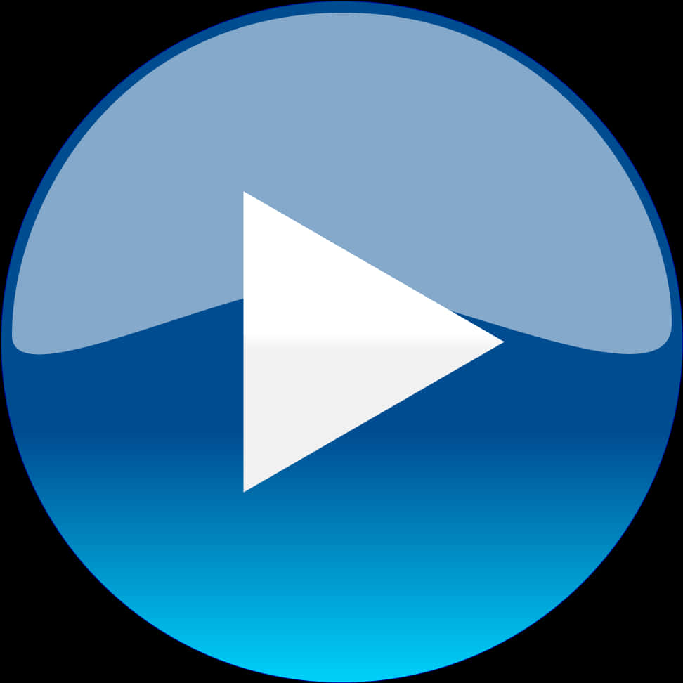 Blue Play Button Graphic PNG