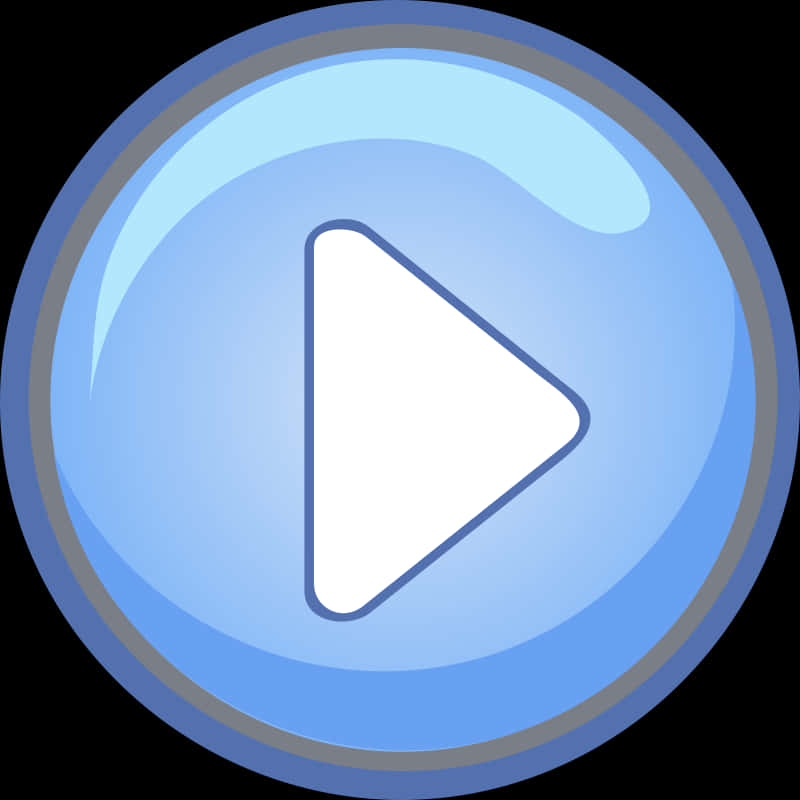 Blue Play Button Icon PNG