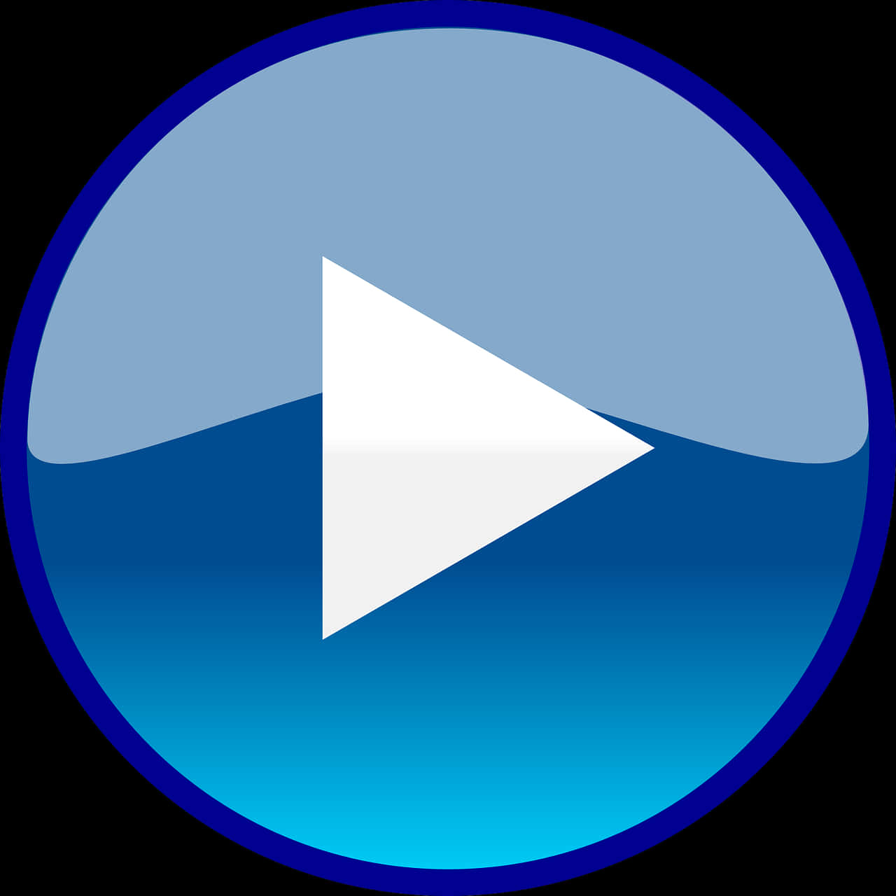 Blue Play Button Icon PNG